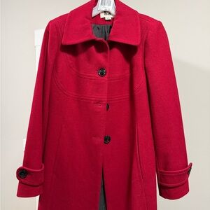 Anne Klein wool peacoat Red Women's Coat